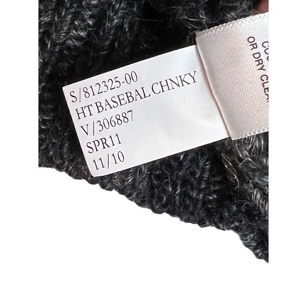 Banana Republic heritage charcoal gray button up chunky baseball sweater size L